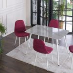 Marble Küchentisch-Set Weiß